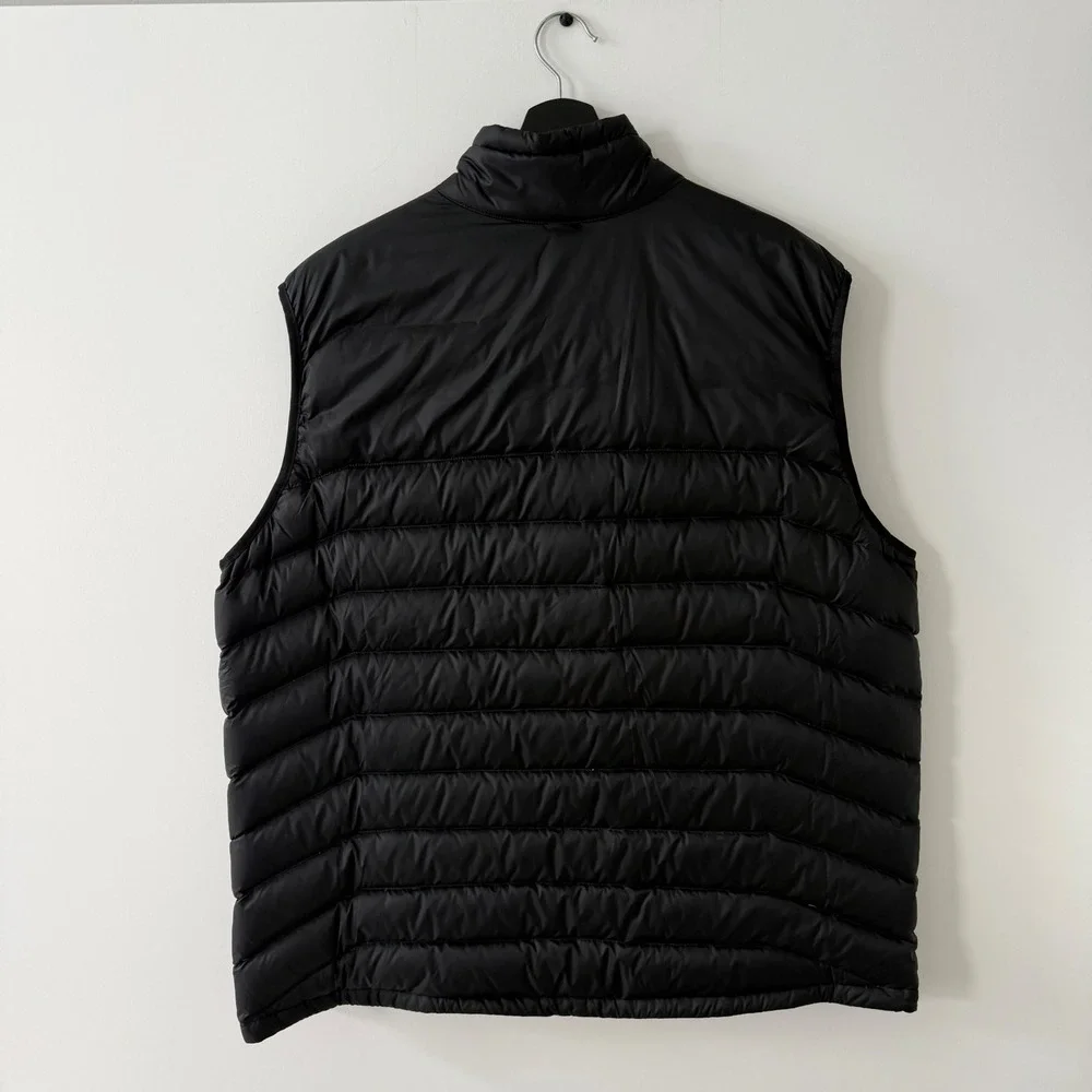 Eddie Bauer Mens Black Down Puffer Vest Tall XXL Full Zip Quilted 33588549